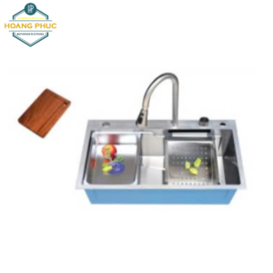 Chậu rửa chén inox SUS 304 TP-7846T kèm vòi rút tiện dụng (thác nước )