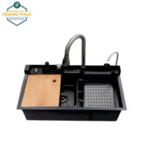 Chậu rửa chén inox SUS 304 TP-7546T-5 phím Nano kèm vòi chén rút nóng lạnh.